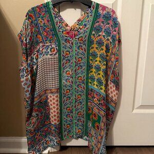 Johnny Was Diskana Alexandra Printed Blouse Size XS New